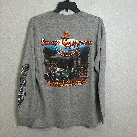 Harley Davidson Long Sleeve Graphic TShirt Size Large - Picture 7 of 7